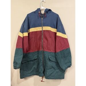 Vintage‎ Laurice 90s Colorblock Fleece Lined Chore Coat Streetwear Size 24